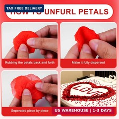 1200 PCS Artificial Silk Rose Petals Decoration for Romantic Night, Wedding, Eve
