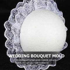 3Pcs Flower Bouquet Holders Wedding Foam Handle Lace DIY Use