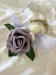 Lavender Purple Artificial Flower Wrist Corsage