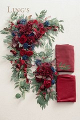 Ling’s Moment Burgundy Artificial Wedding Arch Flowers Kit Pack of 4, 2pcs Ha…