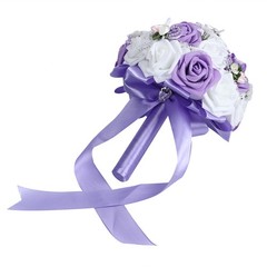 Romantic Artificial Wedding Bouquet For Bridal Holding – Purple Popular