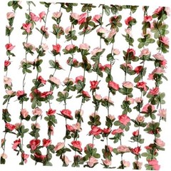 Pack Artificial Rose Vine Fake Flower Garland Fake Rose Hanging Vine 2 Pink