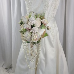 Seaside Crystal Treasures Faux Silk Wedding Bouquet