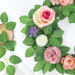 50pcs Floroom Artificial Green Leaves, Rose Leaves Artificial, Bulk Fake