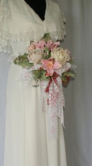 Garden and Pink Lace Silk Wedding Bouquet