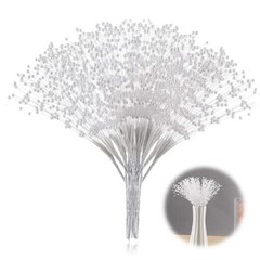 100Pcs Bridal Wedding Pearl Bouquet Party Decoration Pearl String Beaded White