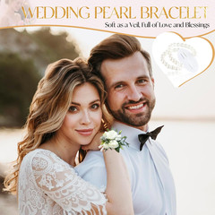 Corsage Wristlet Band 10 Pcs Elastic Pearl Wrist Corsage Bracelets Bands for Wom