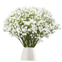 24Pcs Babys Breath Artificial Flowers Bulk, 11inch Fake 24PCS Attractive White