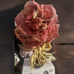 Bouquet Of Pink Silk Roses