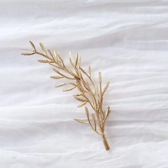 25 GOLD 6″ Mini Metallic Leaves Artificial Fern STEMS VASE FILLERS Centerpieces
