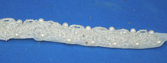 Wedding craft supplies – beads, wired ribbon with beads, leaves, clear doves
