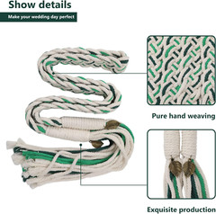 Gmwjinq Green Wedding Lasso Handfasting Cord for Wedding in Natural Cotton Lazos