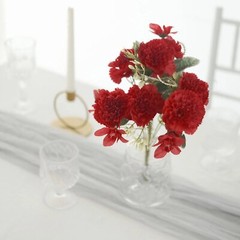 RED 3 Bushes 14″ Silk Carnation FLOWERS Artificial Floral Bouquets Party