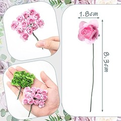 132 Pcs Artificial Mini Rose Fake Mixed Color Paper Flower Handmade Small