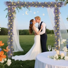 Lavender Garland with LightsPcs 6FT Purple Flower Garland, Artificial Spring 2