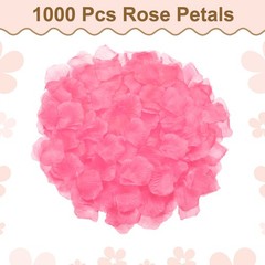 1000pcs Artificial Rose Petals Fake Silk Flower Petals for Wedding, Bright Pink