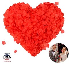 2000Pcs Red Artificial Fake Rose Petals Wedding Romantic Event Party Decor USA