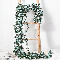 2Pcs 16.4Ft Flower Garland Artificial Rose Vines for Bedroom, Cute Fake