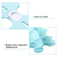 6Pcs 9.8ft Four-Leaf Paper Flower Garland Hanging Streamers Light Blue