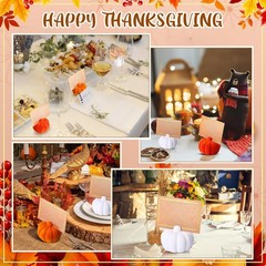Wonderjune 6 Sets Thanksgiving Artificial Pumpkins Orange, Brown, White