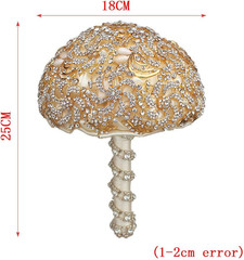 Wedding Bouquet with Golden Luxury Artificial Diamond,Set Including Bouquets, Wr