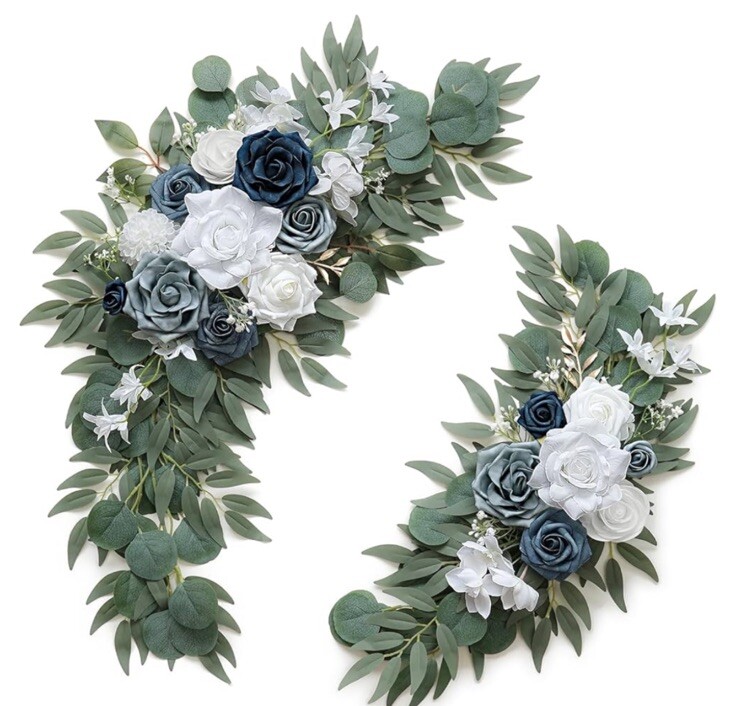 Dusty Blue Flower for Wedding Welcome Signs Decorations,