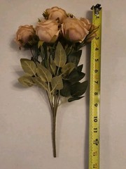 NEW 24 Eucalyptus 4 Bunch Artificial Flowers Bouquet Wedding Dusty Rose/Beige
