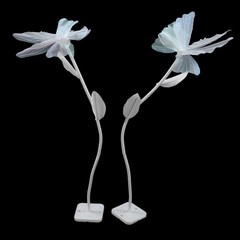 Artificial Giant Flowers+butterflys Stands Decoration For Wedding Birthday Party