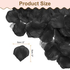 500pcs Artificial Rose Petals Fake Silk Flower Petals for Wedding, Black