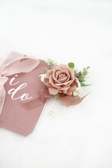 Dusty Rose Corsage and Boutonniere Set, Corsage Wristlet for Women and Bouton…