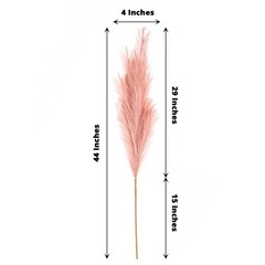 3 DUSTY ROSE 44″ ARTIFICIAL Pampas Grass SPRAYS Faux Plant STEMS Party