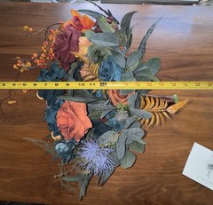 Ling’s Moment Teal and Burnt Orange Brides Bouquet NEW
