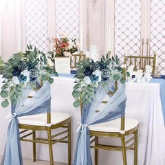2 Pieces Wedding Arch Flowers Chair Floral Garland Wedding Decor Hanger Crafting