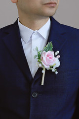 Pink Corsage and Boutonniere Set, Prom Wedding Homecoming Wrist Corsage Wristlet