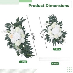 Dusty Blue Wedding Arch Artificial Floral Swags 23.6 & 15.7 inch Wedding