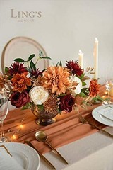 Ling’s Moment Silk Artificial Flowers Dahlia Brunt Orange Terracotta Flowers
