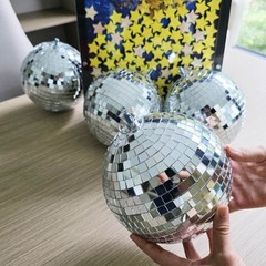 Yescom 4PCS 7″ Mirror Disco Ball Set Small Mini Hanging for Party Events Wedding