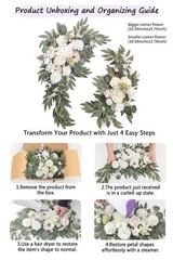Faux Flower Wedding Arch Set of 2 – Welcome Sign & Ceremony Backdrop Decor