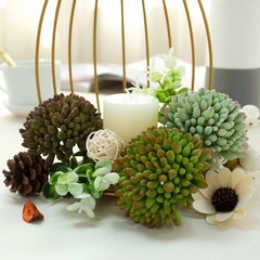 3 Green 4″ Assorted Faux Jelly Bean Succulent Sprays Stems Wedding Centerpieces