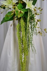 Green Tropics Boho Faux Silk Wedding Bouquet
