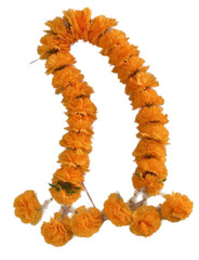 Marigold Yellow Flower Jasmine Artificial Garlands Malai Boxing Dewali Wedding