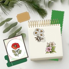 GLOBLELAND Flowers Stamps Clear Stamp and Cutting Dies Set for Card Making Tulip