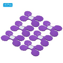 6Pcs 9.8ft Four-Leaf Paper Flower Garland Hanging Streamers, Dark Purple