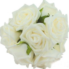 10 Heads 8CM Artificial Rose Flower Bouquet Foam Wedding Home Decor DIY Supplies