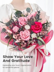 Polylove Flowers for Delivery Prime Forever Bouquet Medium, Hot Pink