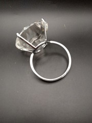 Huge Diamond Ring Paperweight Marriage Proposal Announcement Desk Crystal Gag