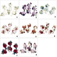 6Pcs Artificial Flower Bouquets for Bride and Bridesmaids Wedding Decoration