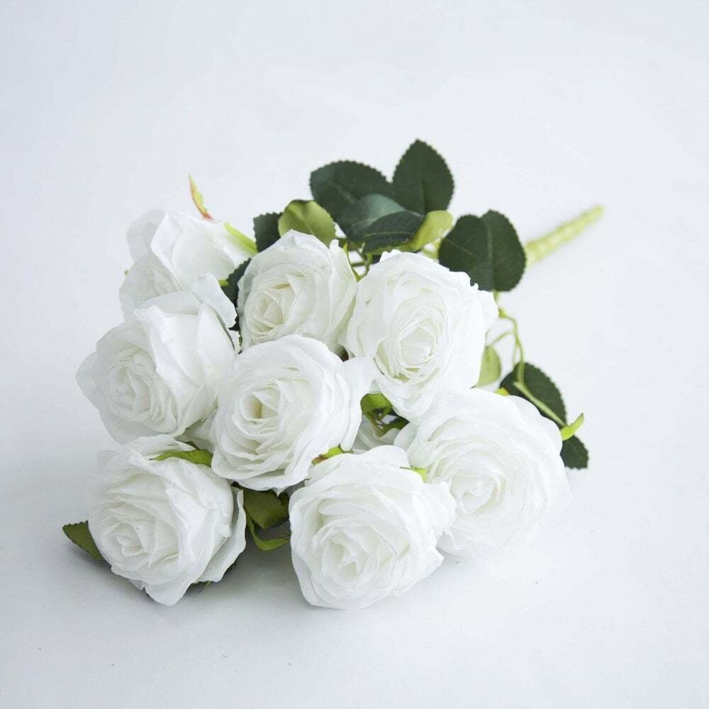 Ruby Rose Bunch 10 Head Flower Bouquet With Stems Wedding Events Vintage