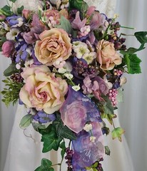 Shades of Lavender Crescent Faux Silk Wedding Bouquet