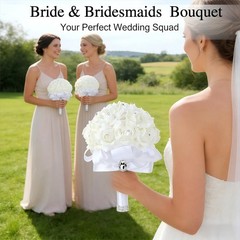Wedding Bouquets for Bride, Wedding Bouquet Bridesmaid，Bridesmaid Holding Flo…